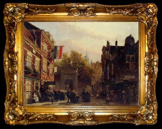 framed  unknow artist European city landscape, street landsacpe, construction, frontstore, building and architecture. 290, ta009-2